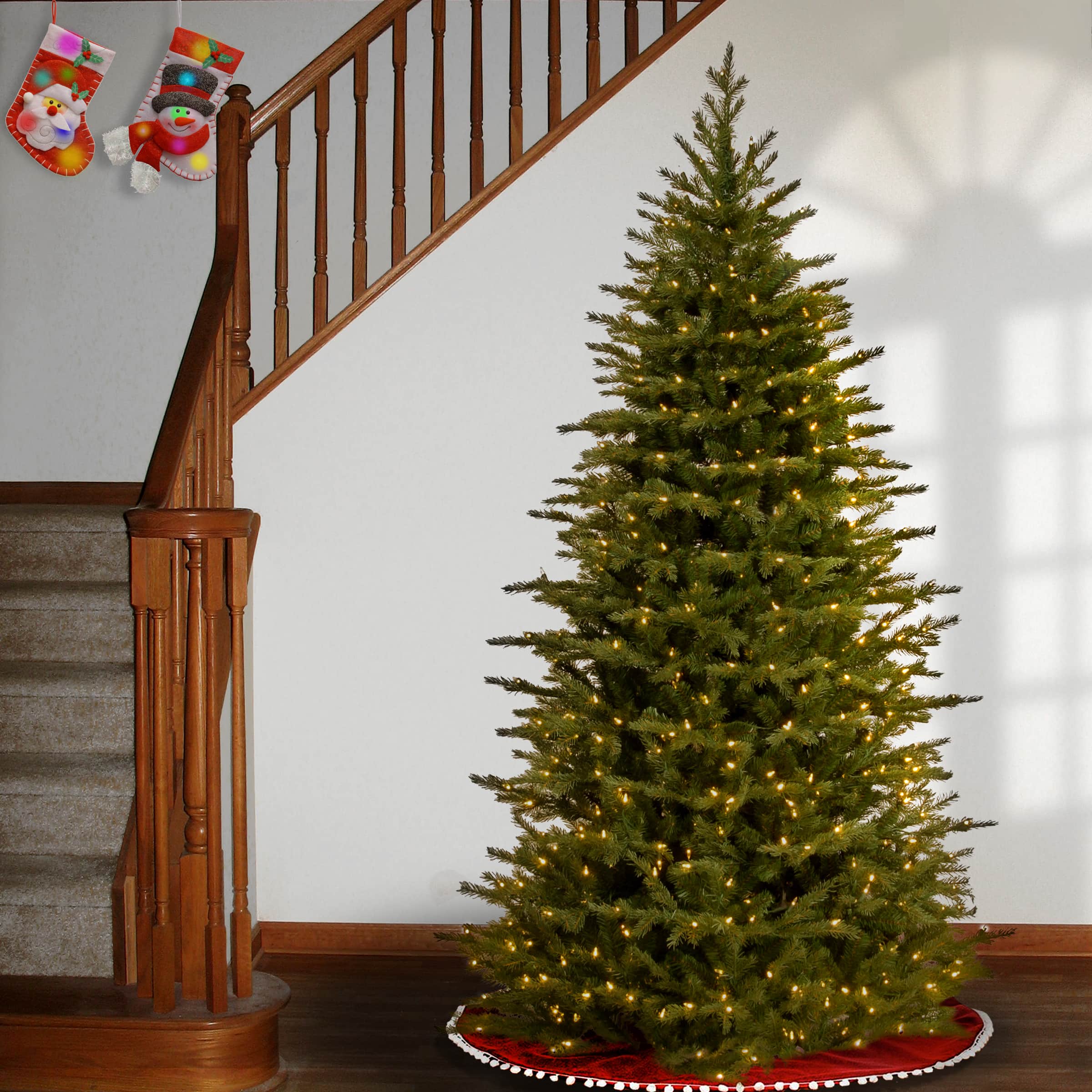 7.5ft. Pre-Lit Feel-Real&#xAE; Nordic Spruce&#xAE; Slim Artificial Christmas Tree, Clear Lights